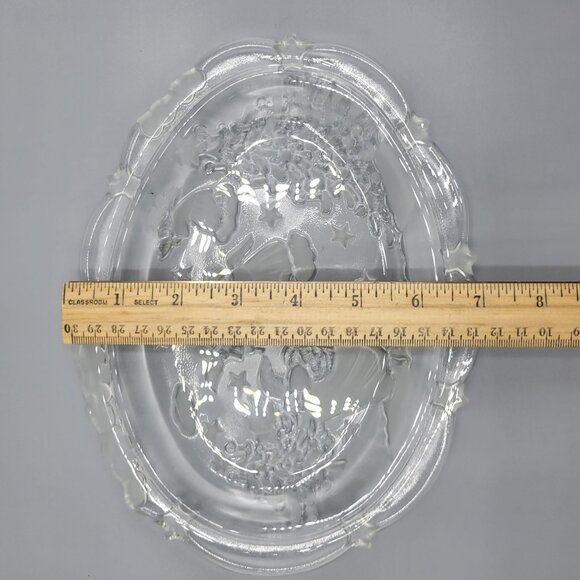 Mikasa Holiday Classics Crystal Candy Dish Oval 9" Stars Angels Christmas Decor - Picture 11 of 11